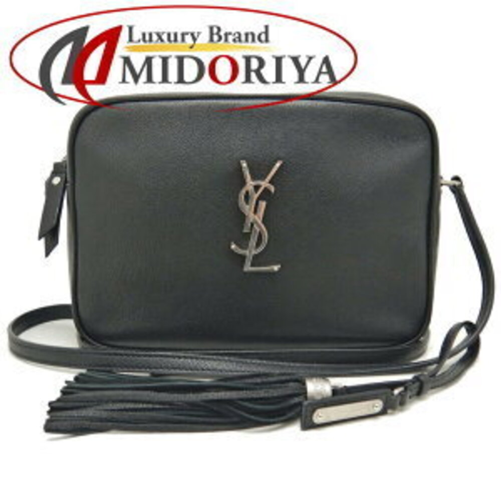 SAINT LAURENT Lou Shoulder Bag Camera Leather Black